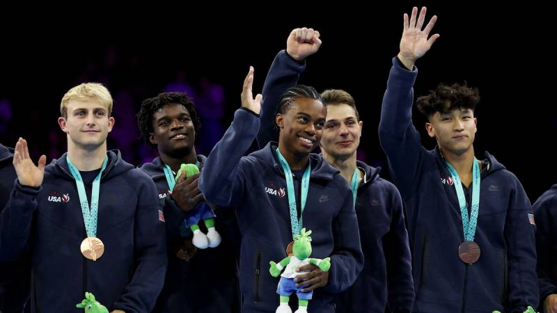 The U.S. men’s gymnastics team achieves a breakthrough by securing the bronze medal at the world championships